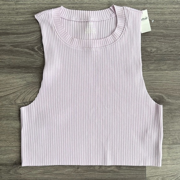 aerie Tops - AERIE Ribbed Crop Tank Top Size Large Pastel Purple Muscle Tank Retro 90s Y2K